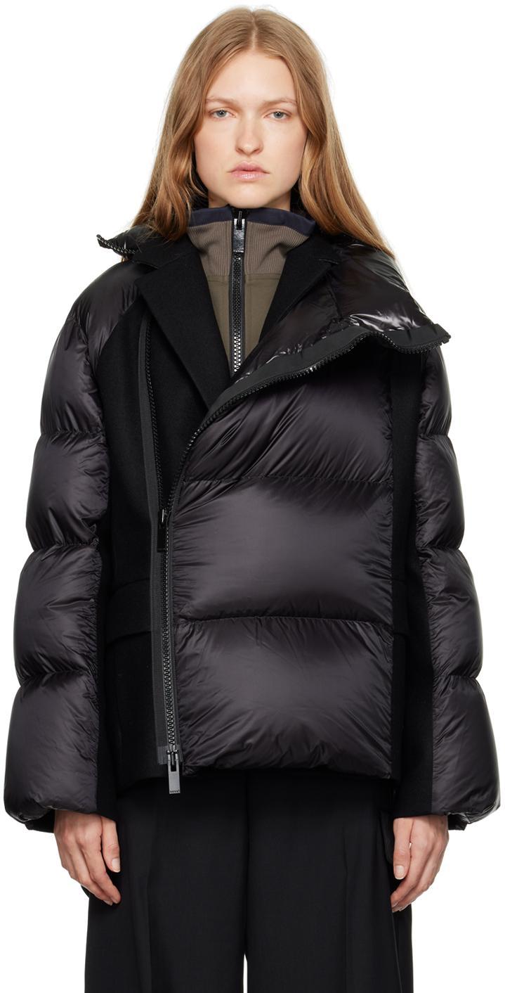 SACAI Wool Melton Detail Down Jacket In Black Product Image