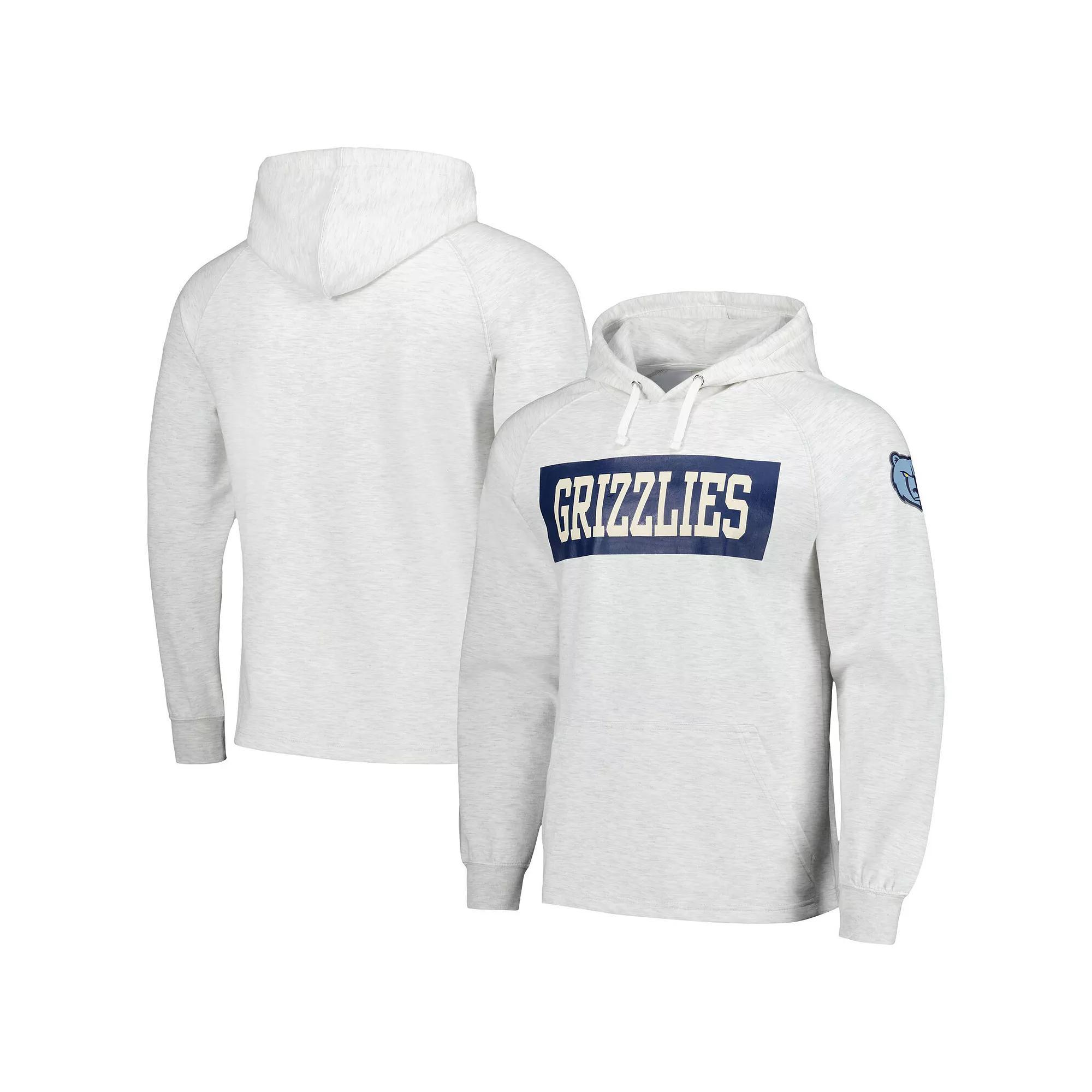 Men's Fanatics Ash Memphis Grizzlies Softhand Raglan Tri-Blend Pullover Hoodie,  Product Image