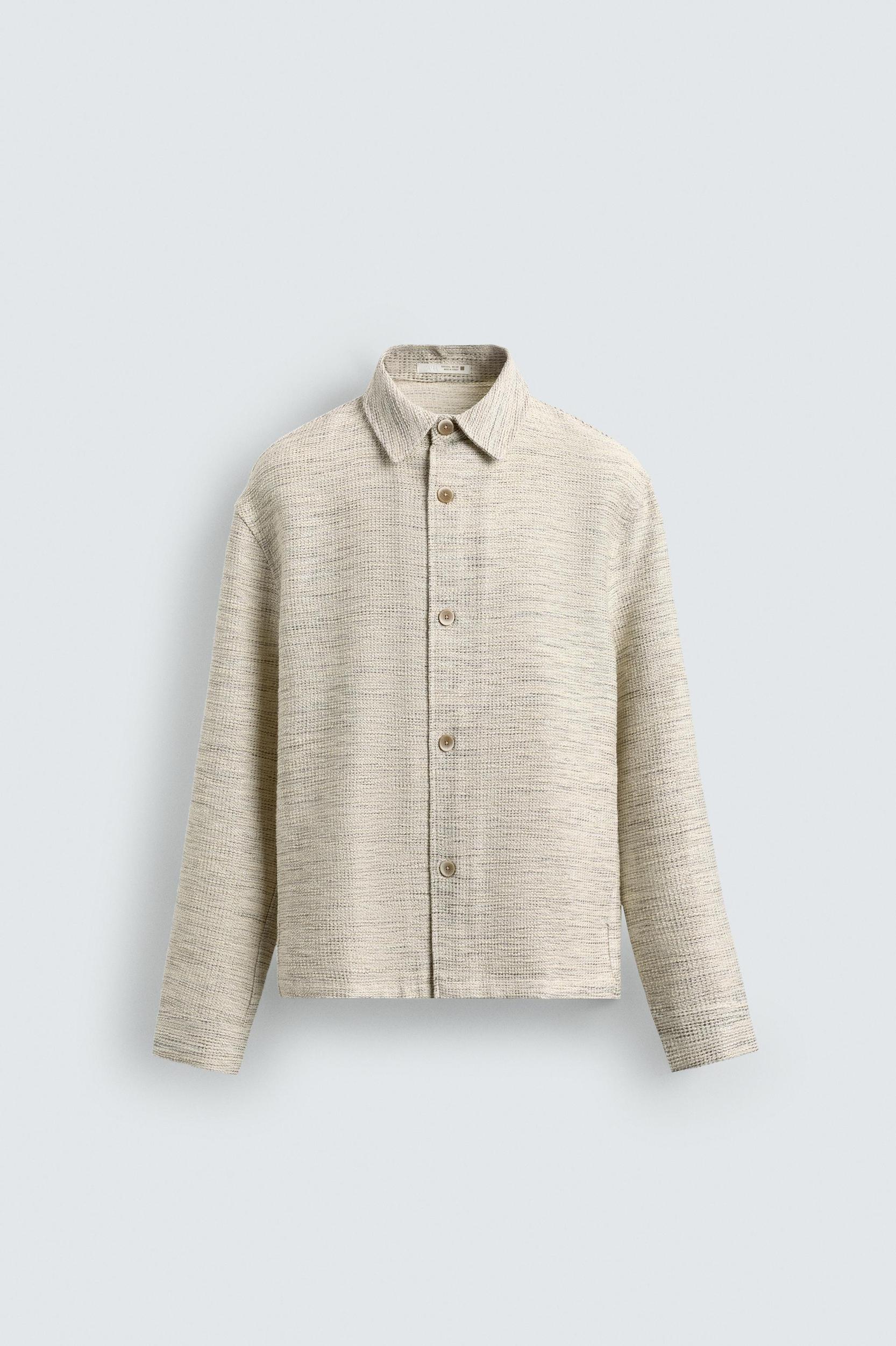 CONTRAST TEXTURED OVERSHIRT Product Image