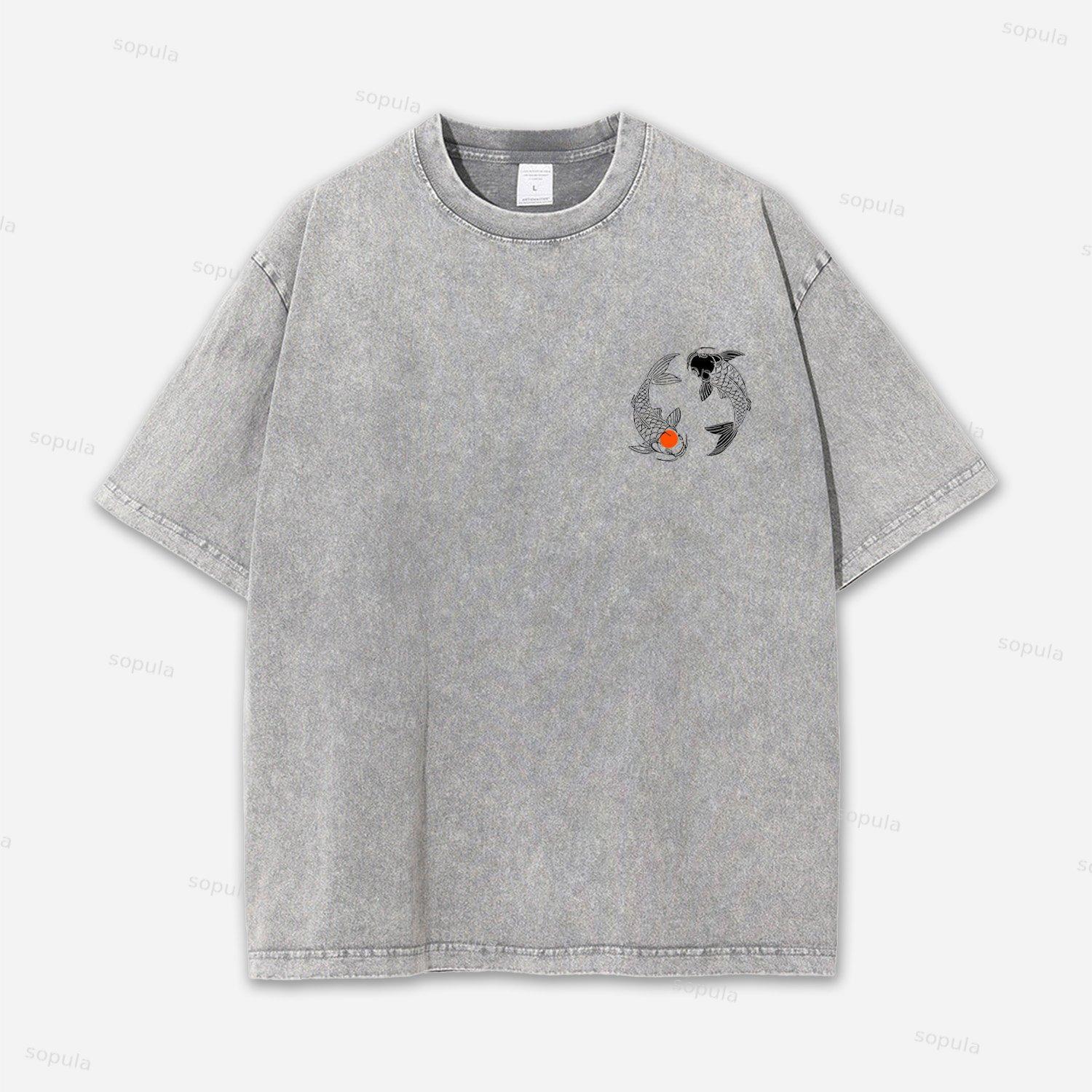 Japanese Koi Acid Washed T-shirt Product Image