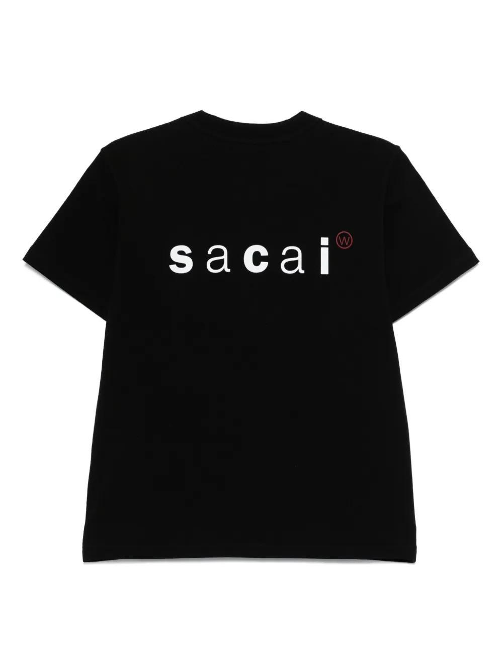 SACAI Logo-print T-shirt In Black Product Image