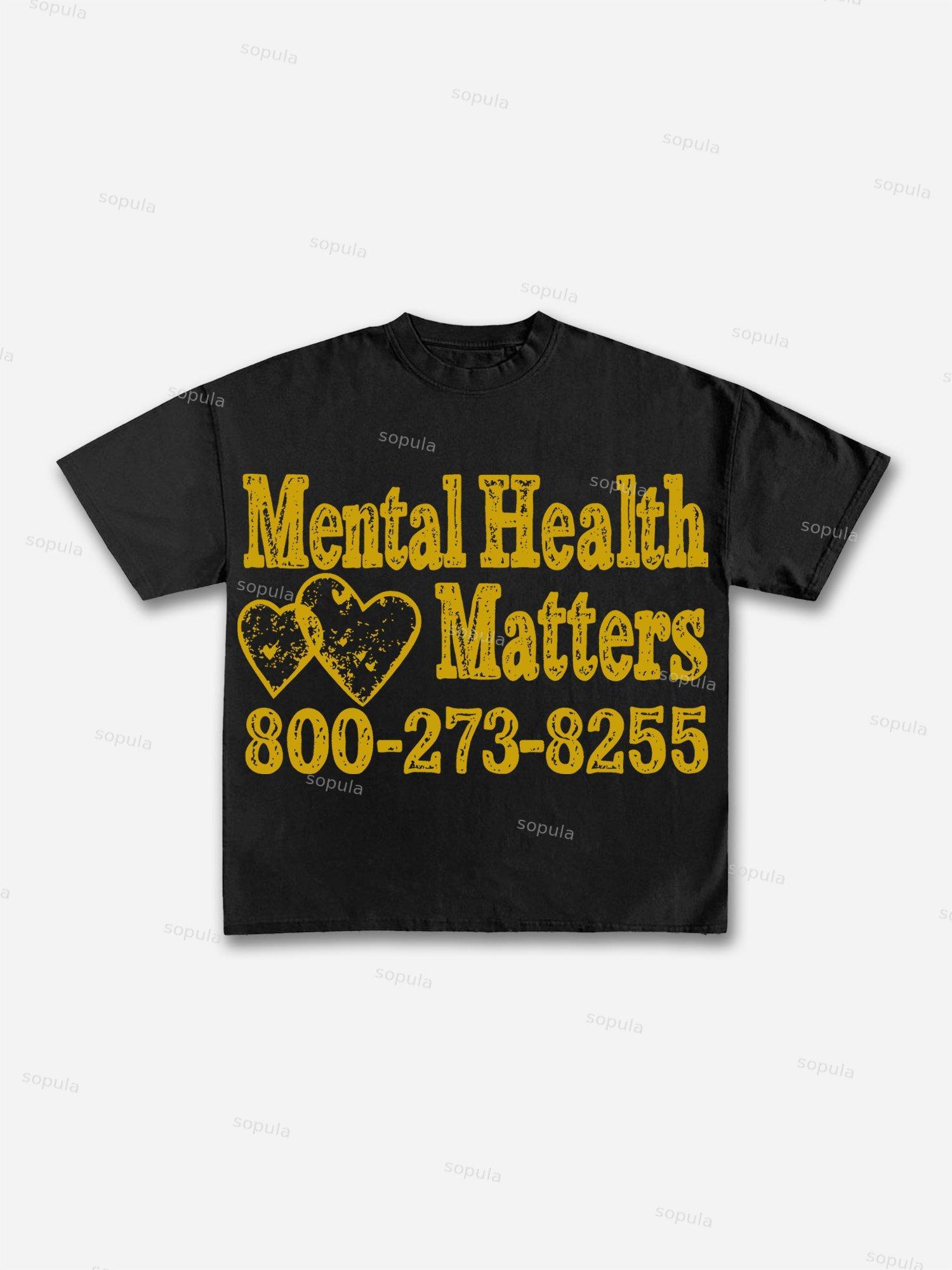 Mental Health Matters Graphic Print Cotton T-shirt Product Image