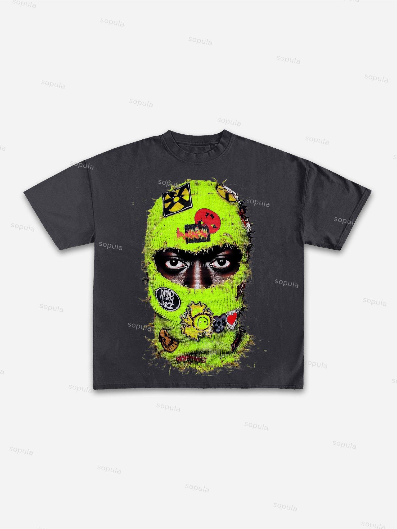 Sopula Street Balaclava Graphic Print Cotton T-shirt Product Image