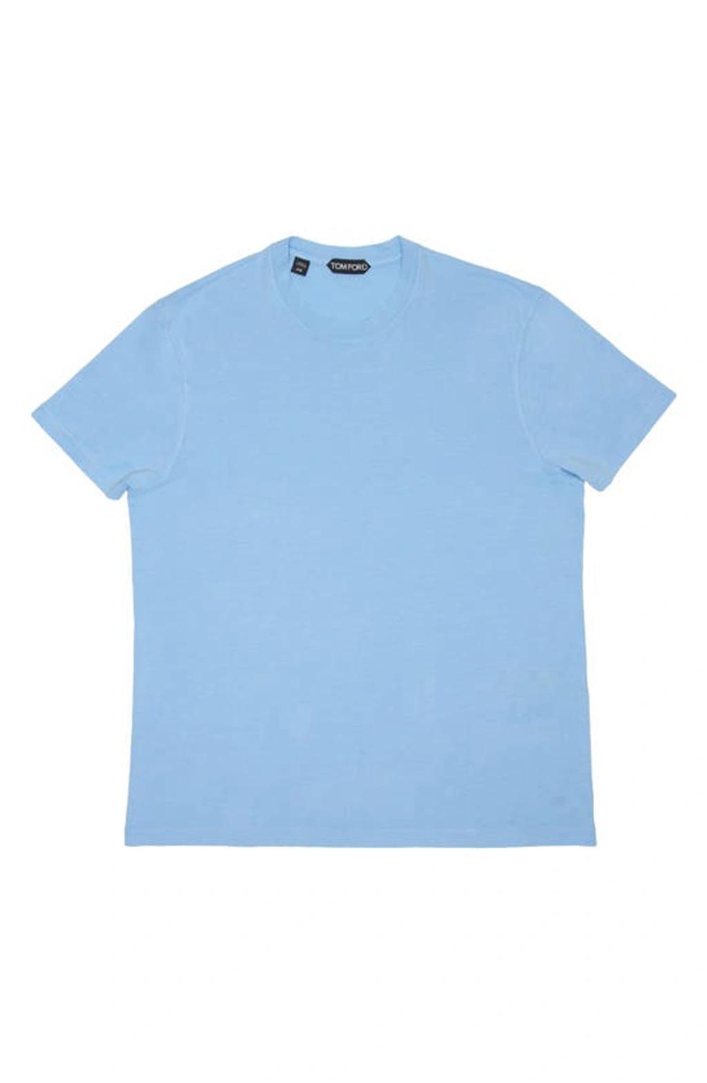 TOM FORD Classic Crewneck Short-sleeved T-shirt In Blue Product Image