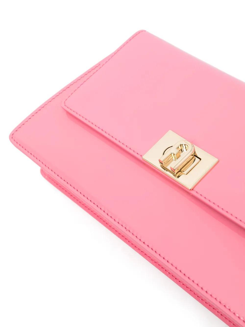 FURLA Zoe Patent Crossbody Bag In Pink Product Image