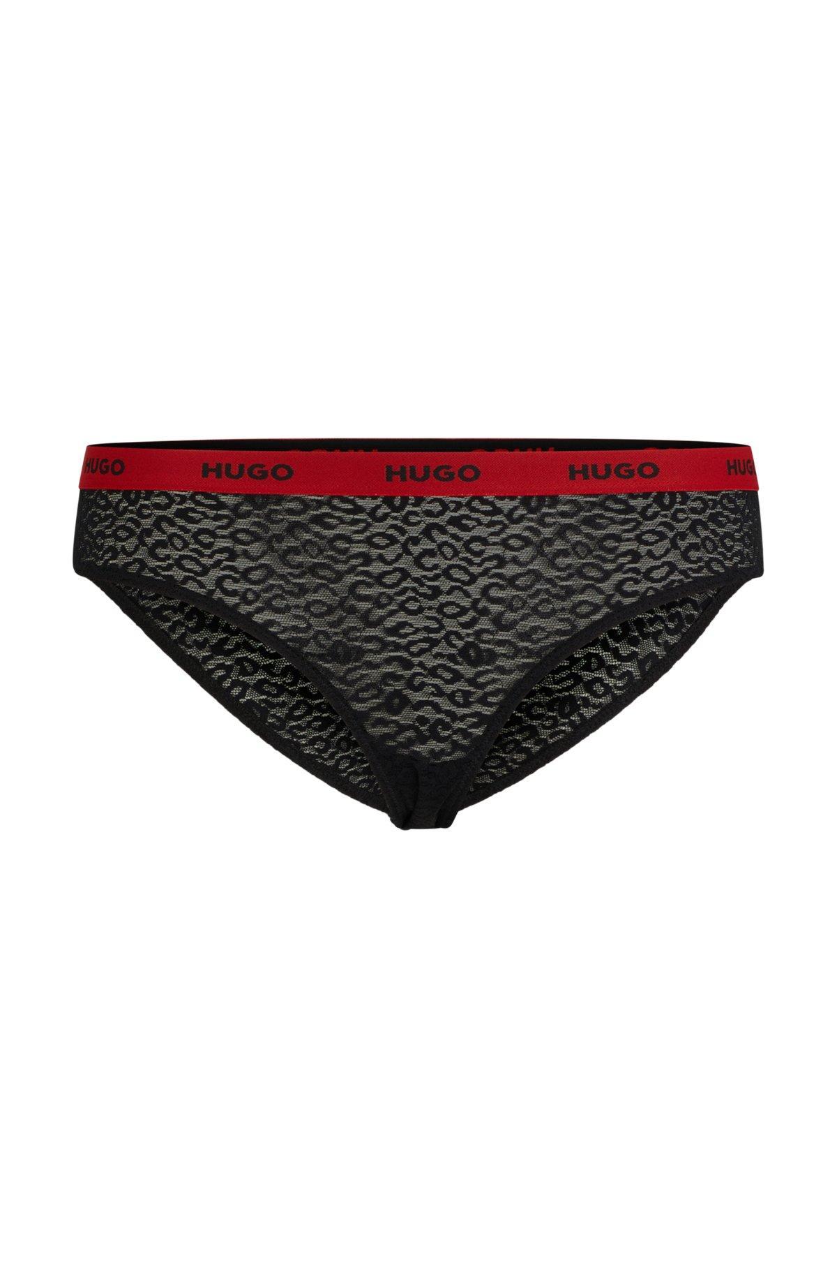 Stretch-lace briefs with logo waistband Product Image