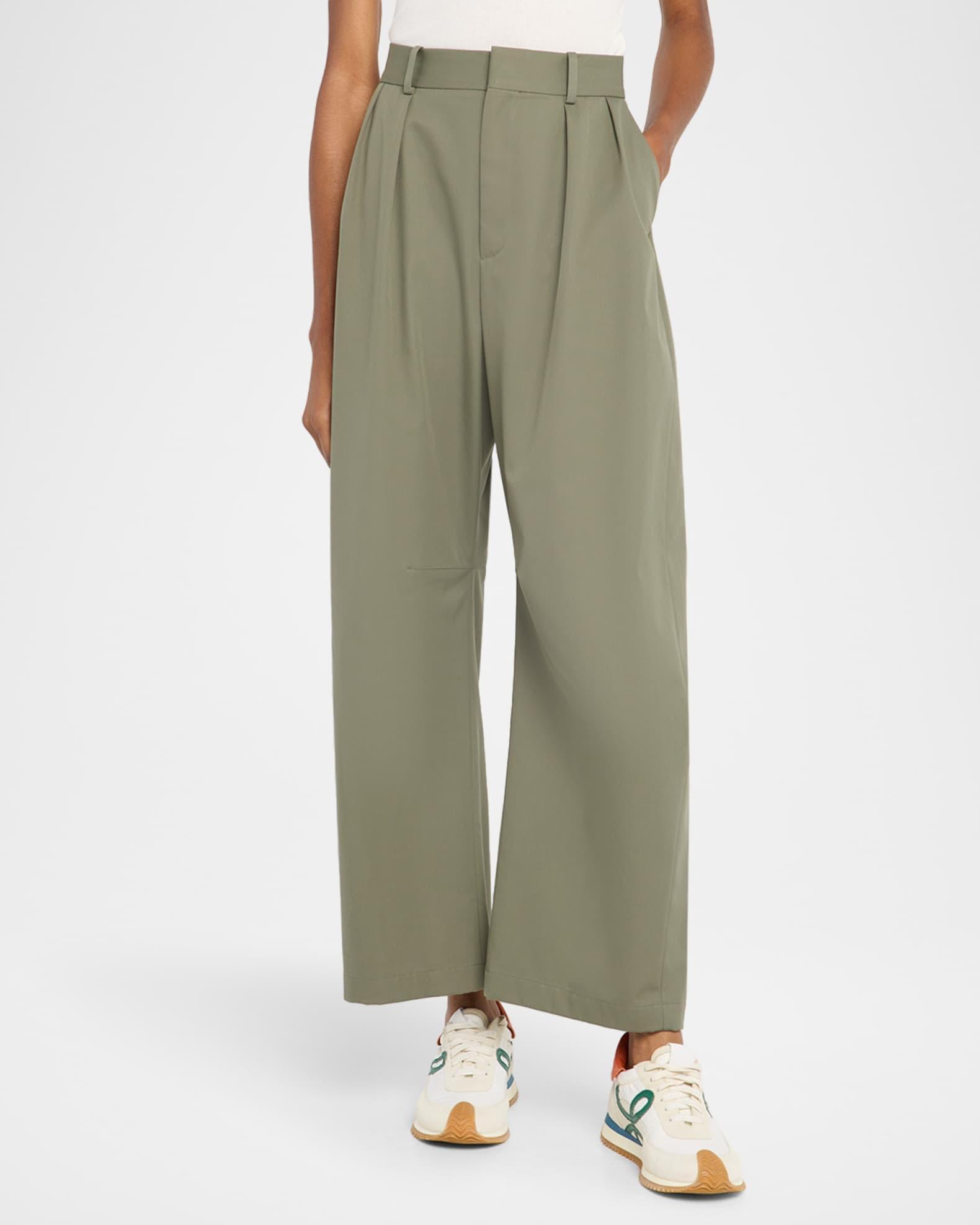 High-Rise Pleated Barrel-Leg Ankle Trousers Product Image