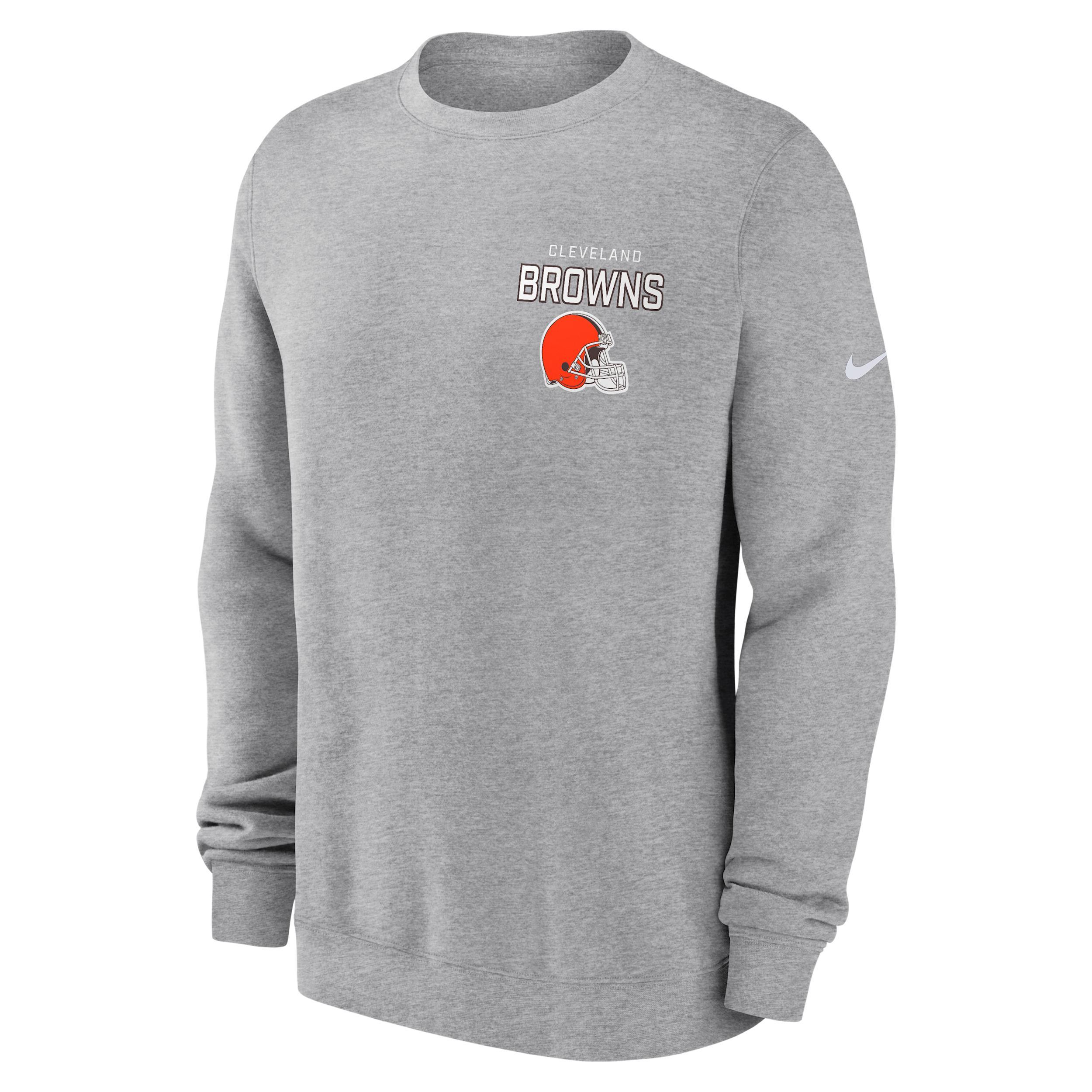 Cleveland Browns Draw Block Club Nike Mens NFL Pullover Crew | NKPV06G9I-KU0 Product Image