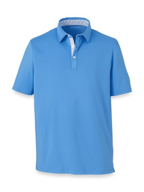 Performance Blend Three Button Polo - Blue Product Image