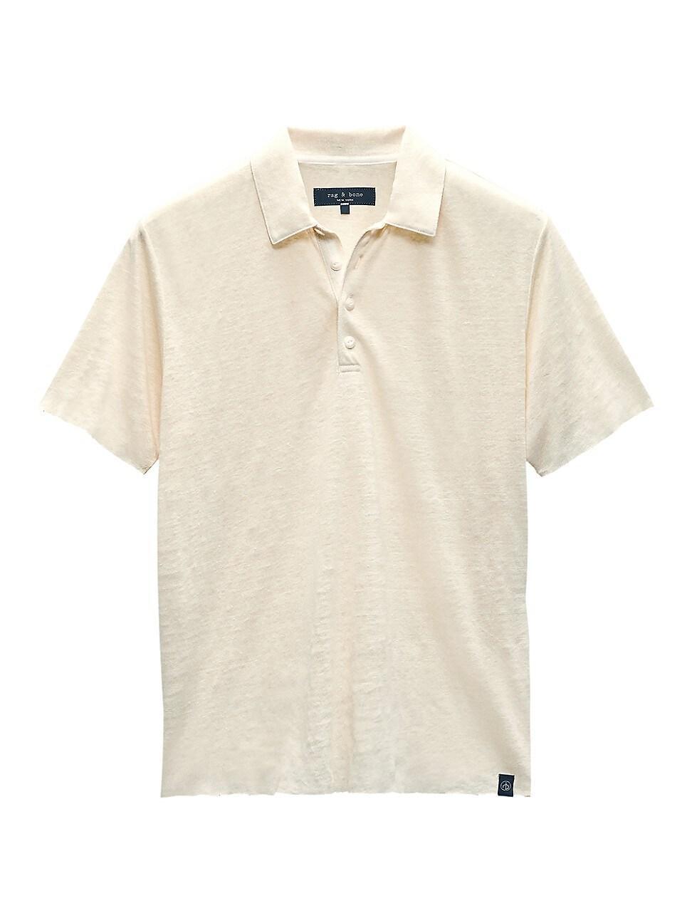 Mens Taped Linen Polo Shirt Product Image