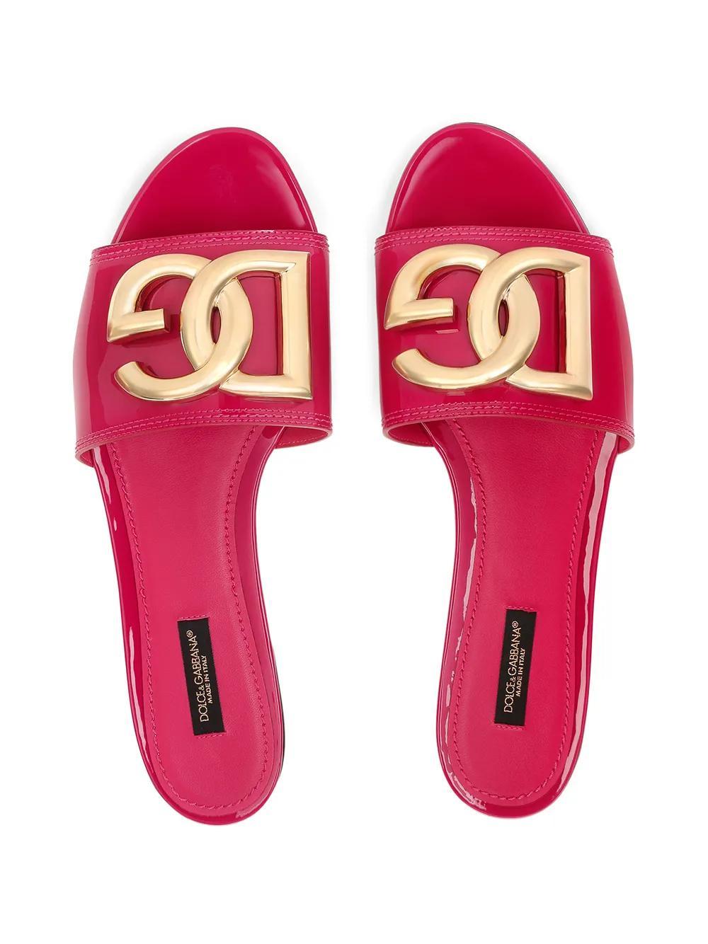 DG-logo patent leather sandals Product Image