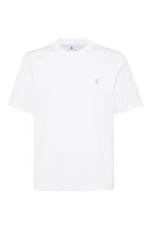 BRUNELLO CUCINELLI Cotton Logo Polo Shirt In White Product Image