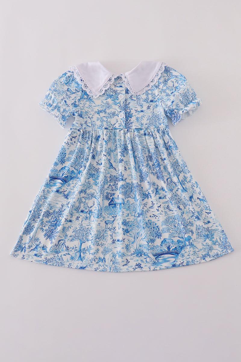 Bow applique print mom&me dress Product Image