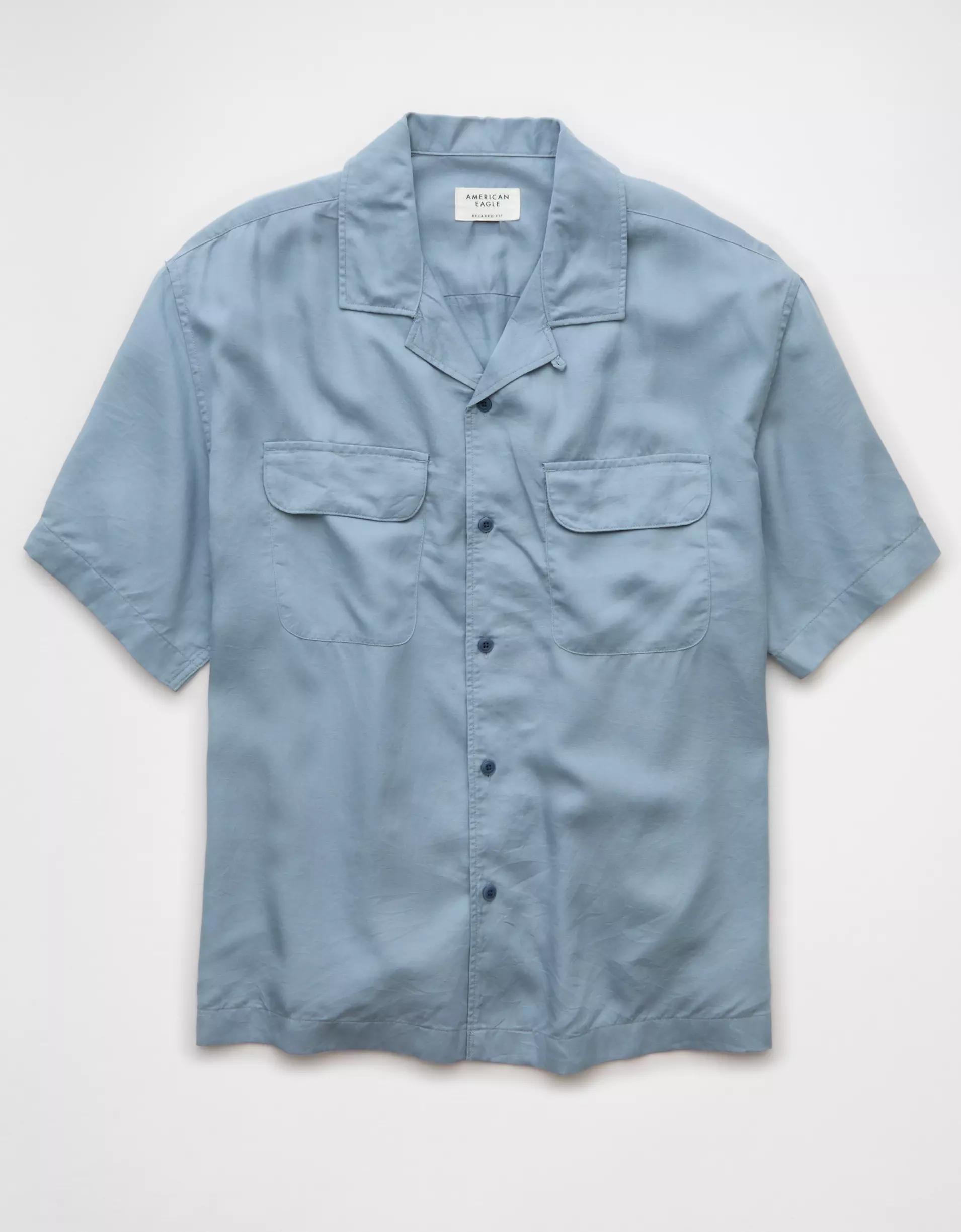 AE Poolside Textured Button-Up Shirt Product Image