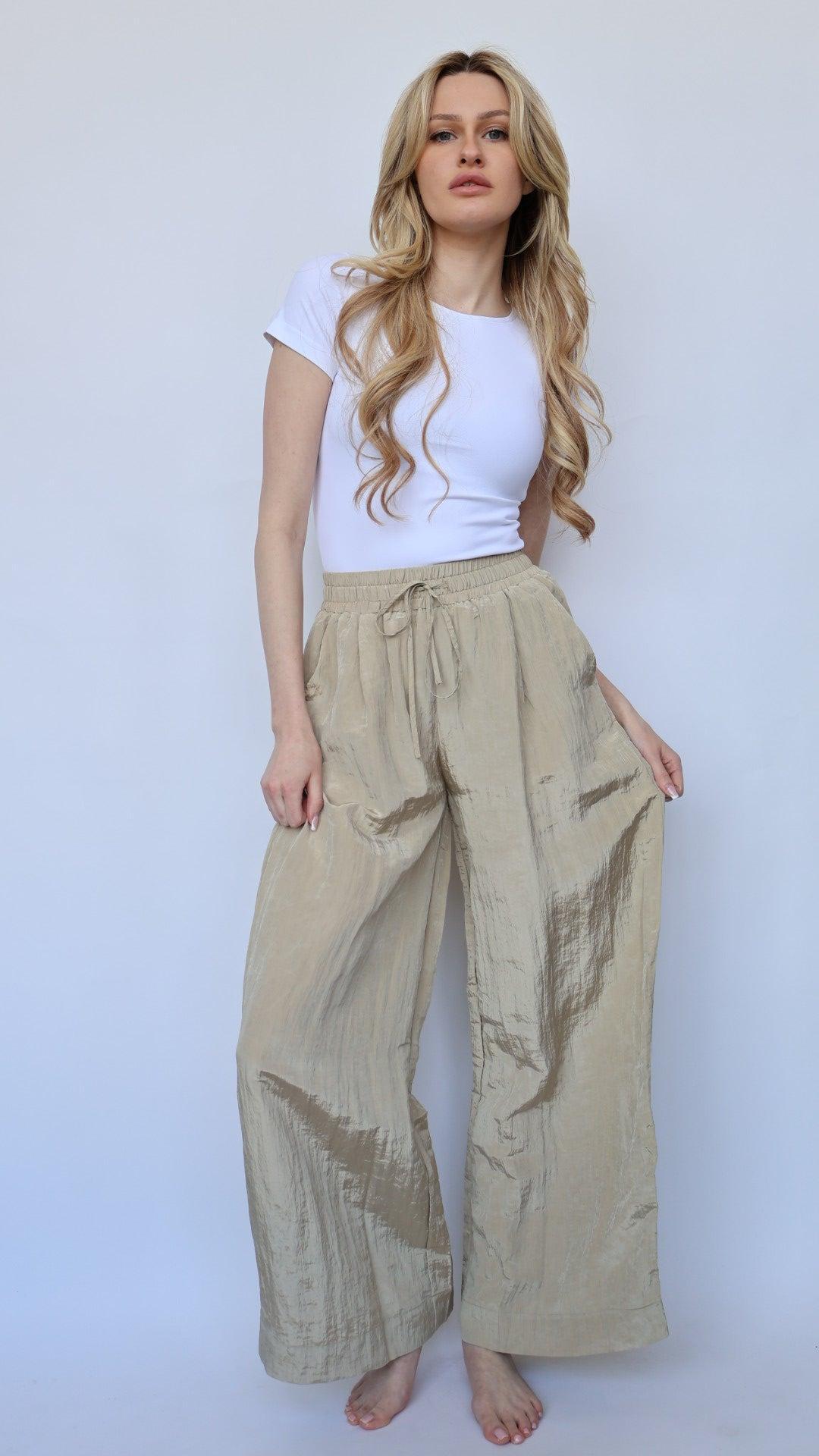 Textured Palazzo Pants Product Image