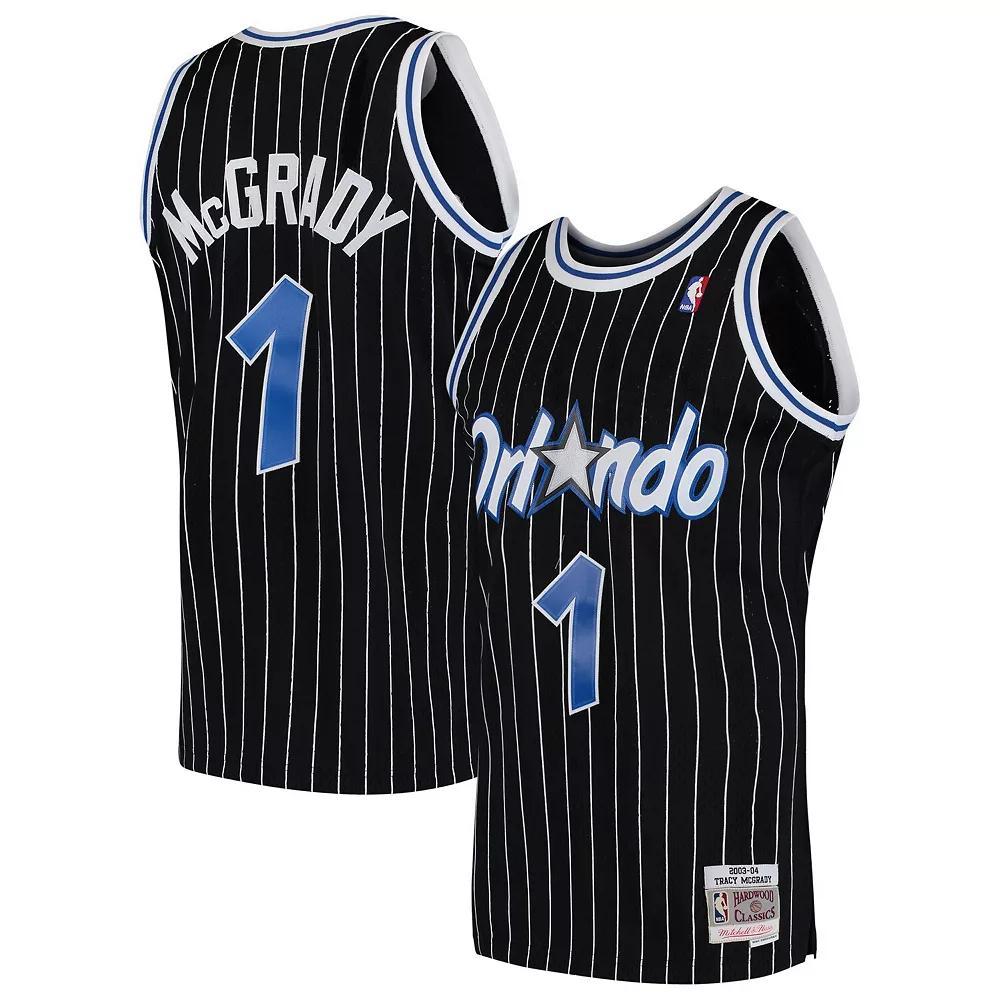 Men's Mitchell & Ness Tracy McGrady Black Orlando Magic 2003-04 Hardwood Classics Swingman Jersey, Size: Small, Mag Black Product Image