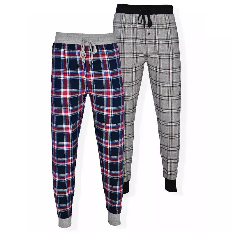 Men's Hanes 2-pack Plaid Flannel Jogger Pajama Pants, Size: XL, Red Product Image