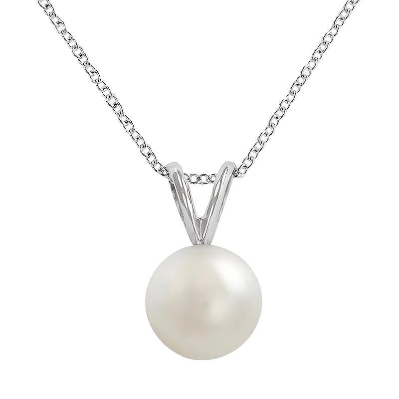 18k White Gold AAA Akoya Cultured Pearl Pendant, Womens Product Image