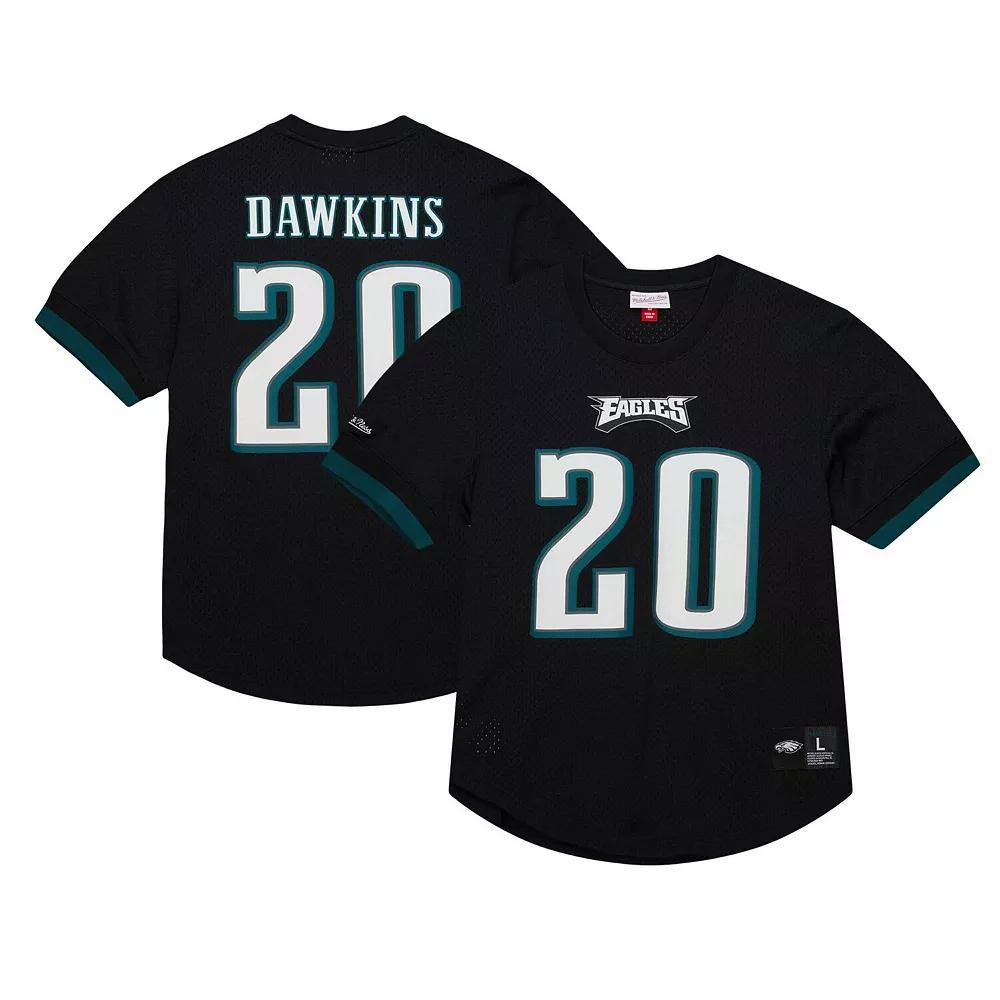 Men's Mitchell & Ness Brian Dawkins Black Philadelphia Eagles Retired Player Name & Number Mesh Top,  Product Image