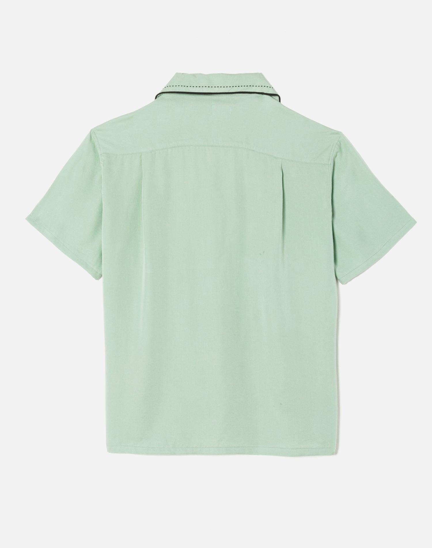 Sashiko Bowling Shirt - Pale Green Male Product Image