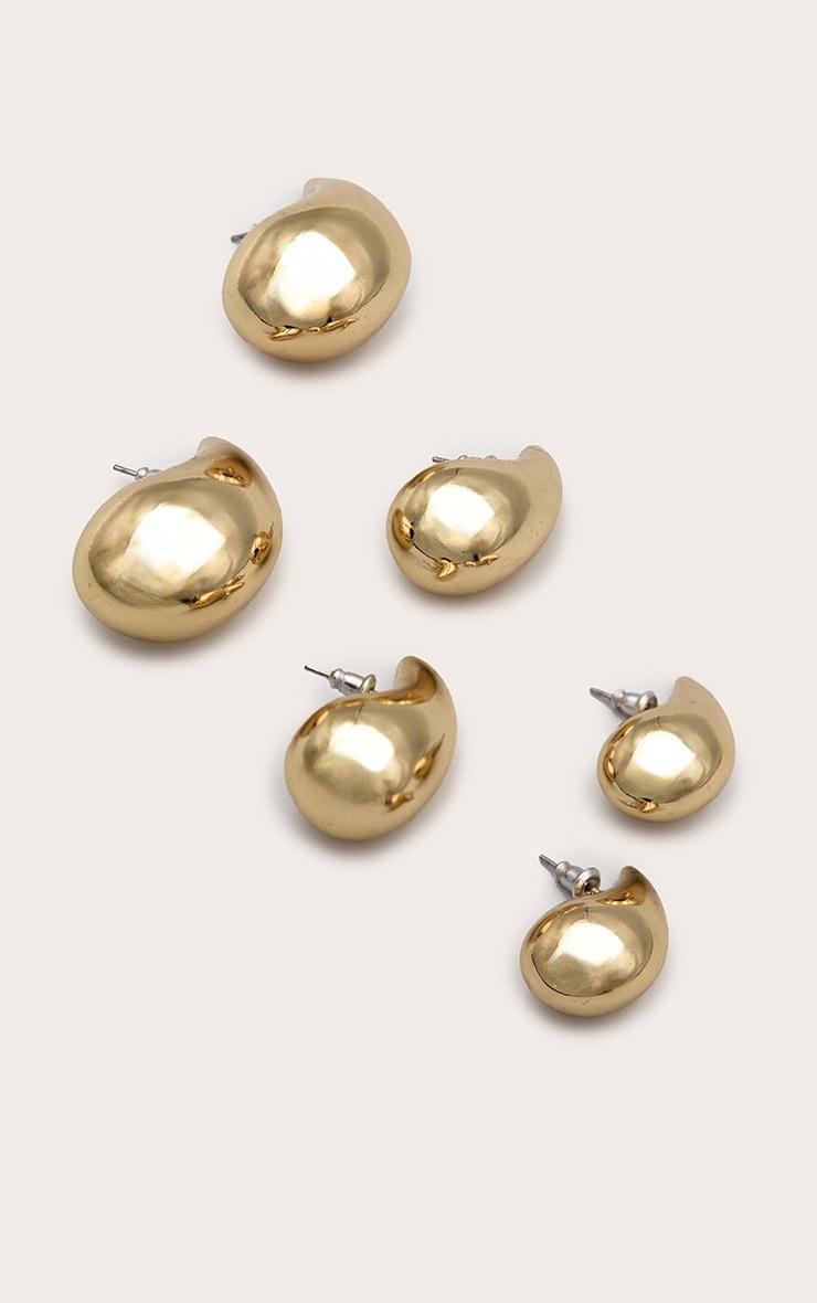 Gold Tear Drop Stud Earring Multi-pack Product Image