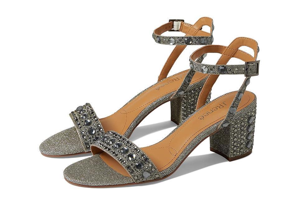 J. Renee Evelin Glitter Fabric Rhinestone Studded Dress Sandals Product Image