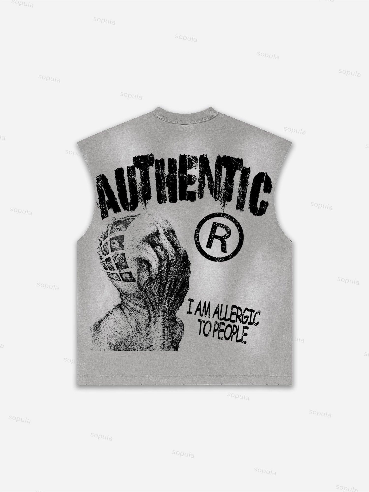 Captivity Live Free Or Die Print Distressed Tank Top Product Image