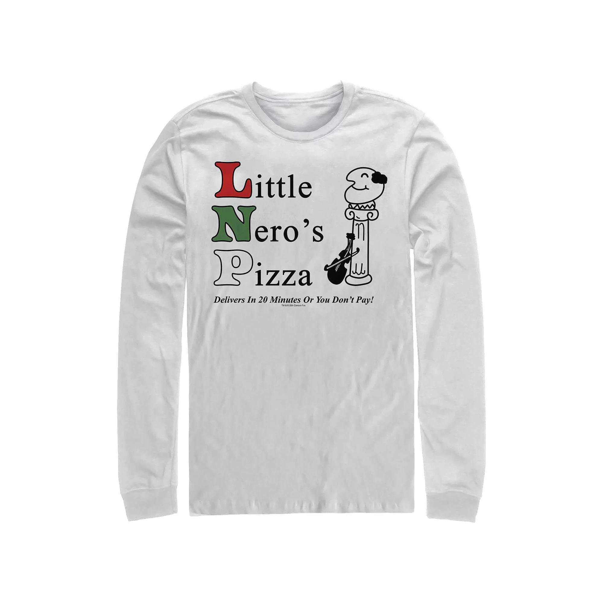 Big & Tall Home Alone Little Nero's Pizza Long Sleeve Graphic Tee, Men's, Size: Medium, White Product Image