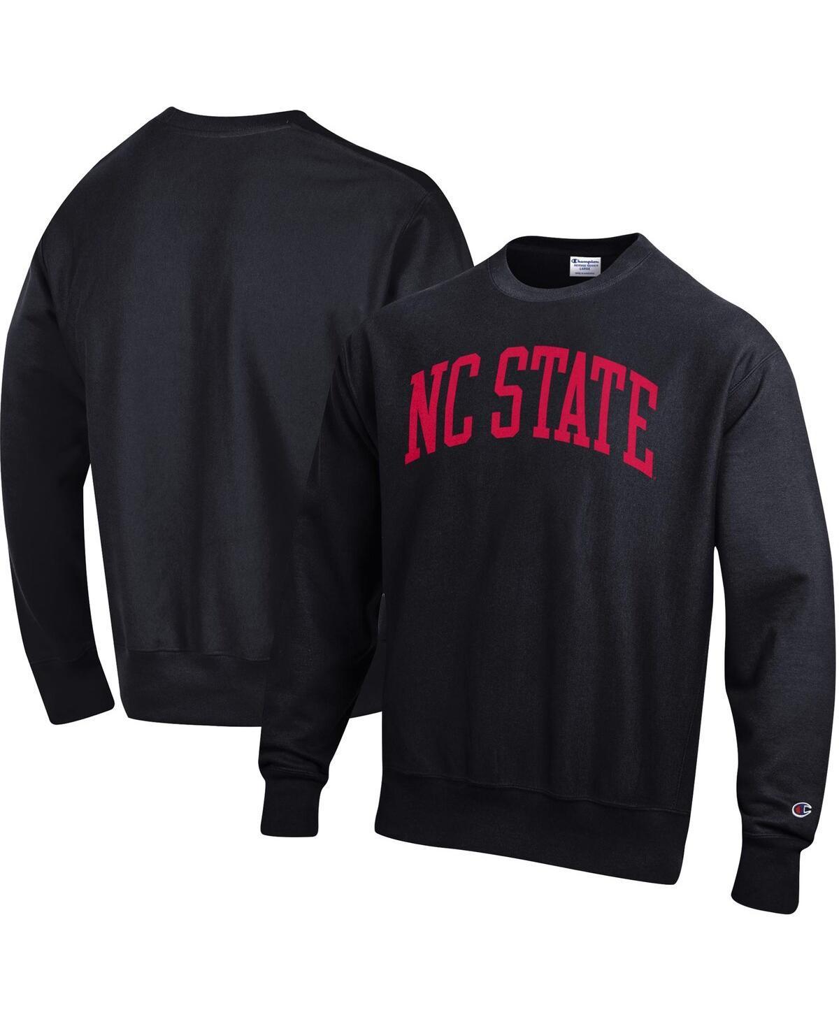 Men's Champion Black NC State Wolfpack Arch Reverse Weave Pullover Sweatshirt, Size: 2XL, Nst Black Product Image