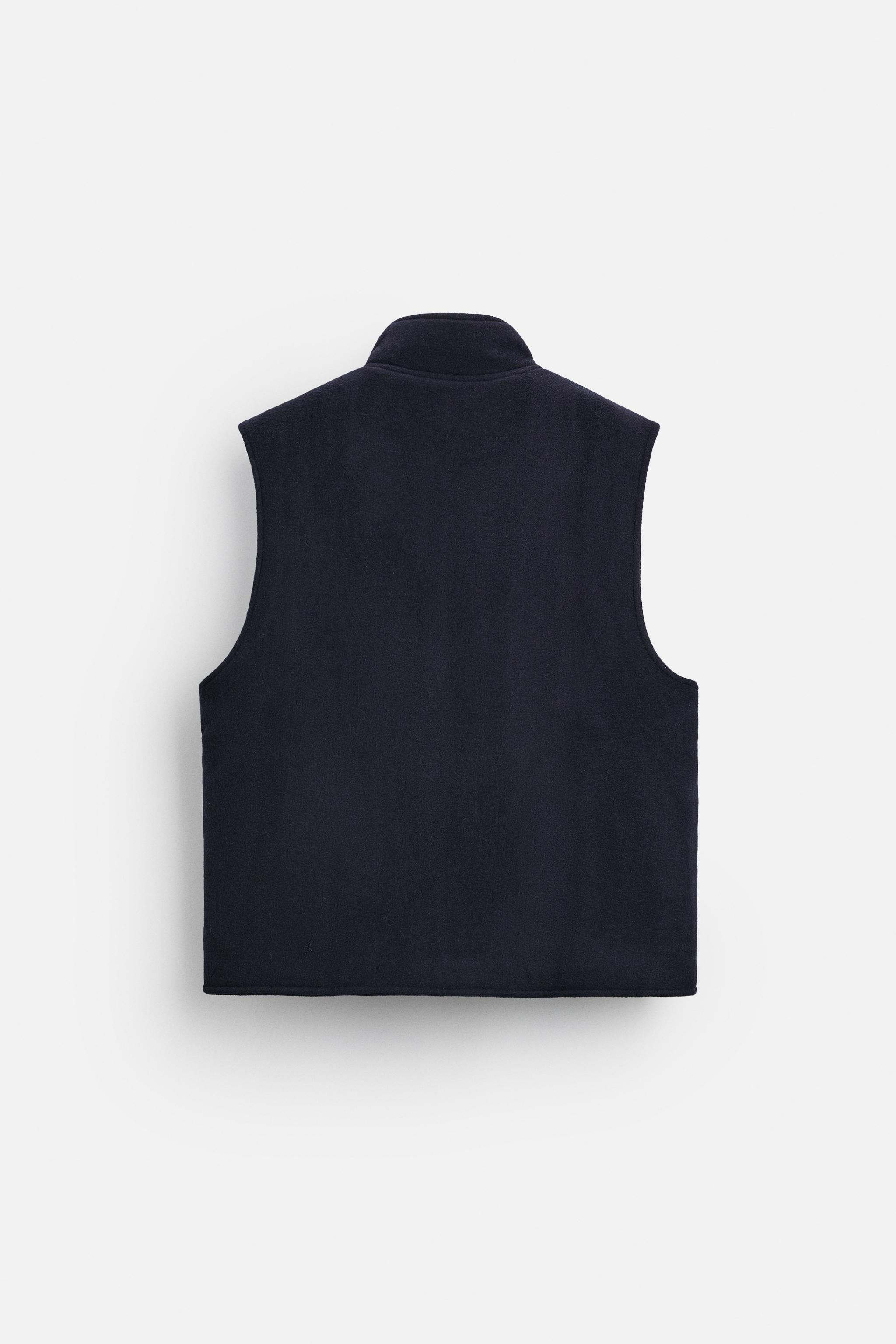 ZIPPERED FELT TEXTURE VEST Product Image