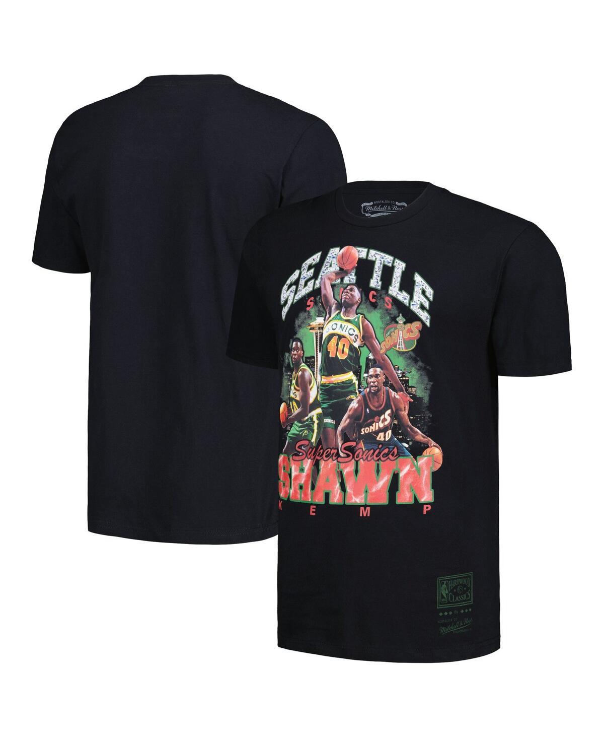 Men's Mitchell & Ness Shawn Kemp Black Seattle SuperSonics Hardwood Classics Bling Concert Player T-Shirt, Size: Large, Nba Black Product Image