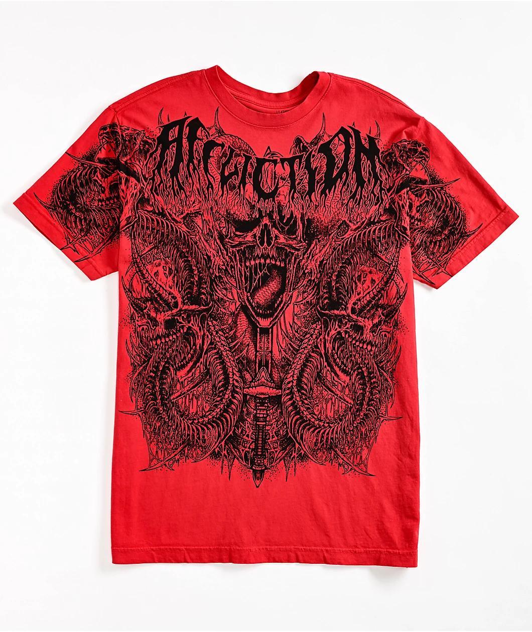 Affliction Caustic Abyss Red T-Shirt Product Image