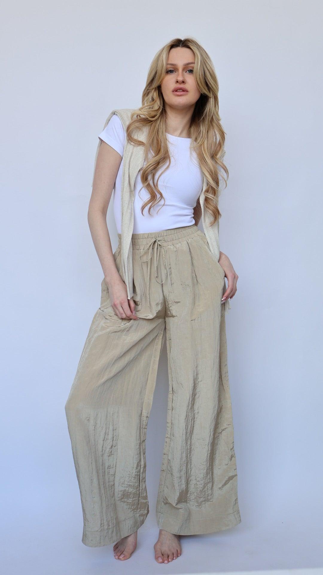 Textured Palazzo Pants Product Image