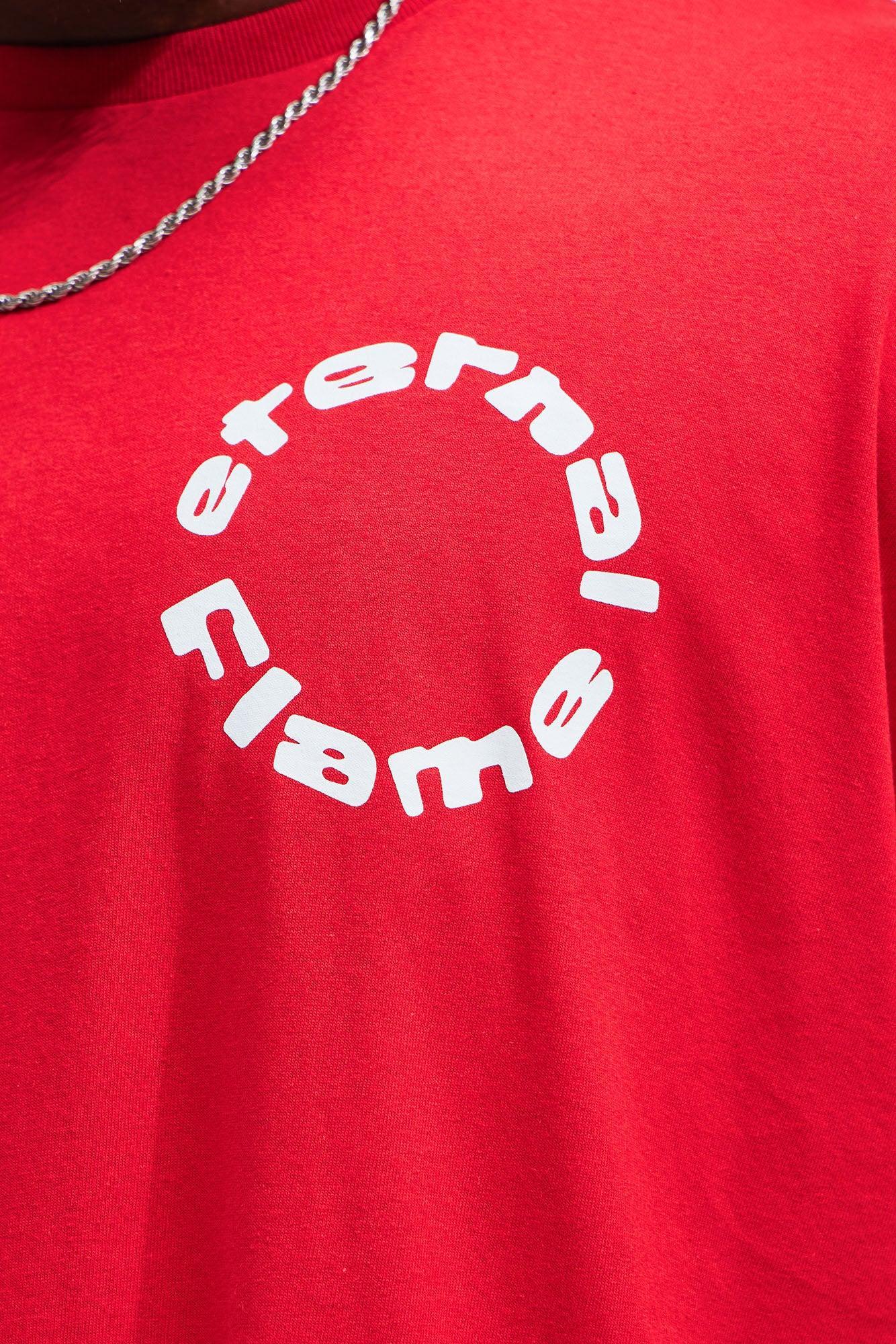 Eternal Flame Circle Short Sleeve Tee - Red Product Image