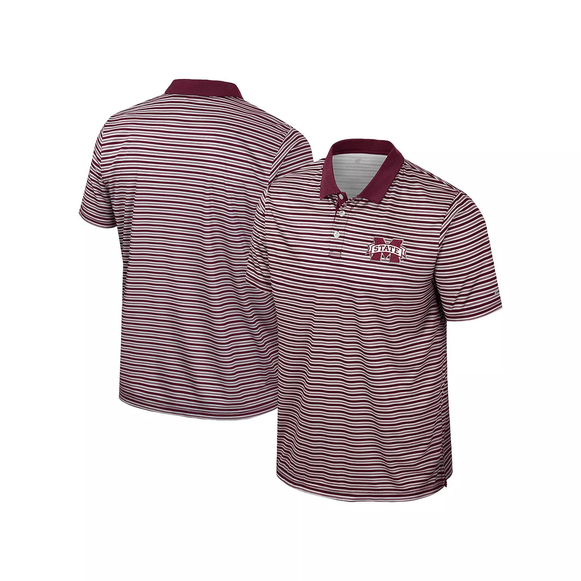 Men's Colosseum Purple Kansas State Wildcats Striped Polo,  Product Image
