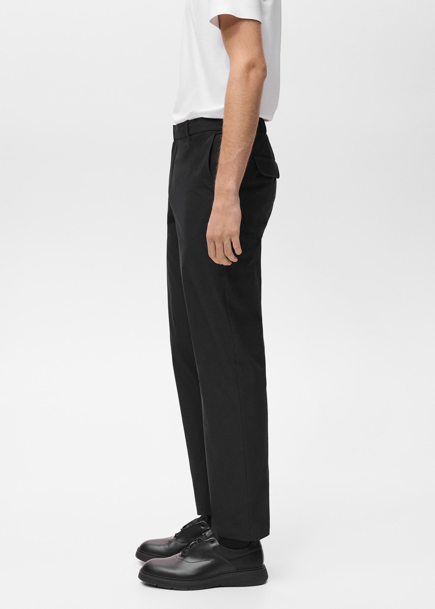 Stretch fabric slim-fit pants with drawstring - Men | MANGO USA Product Image