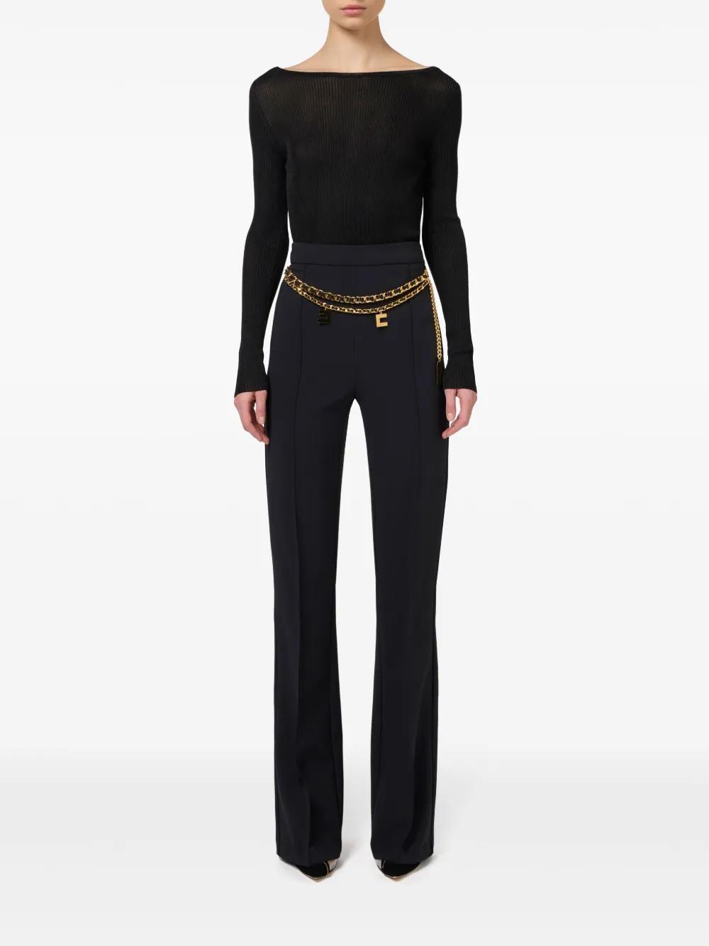 belted crepe palazzo trousers Product Image