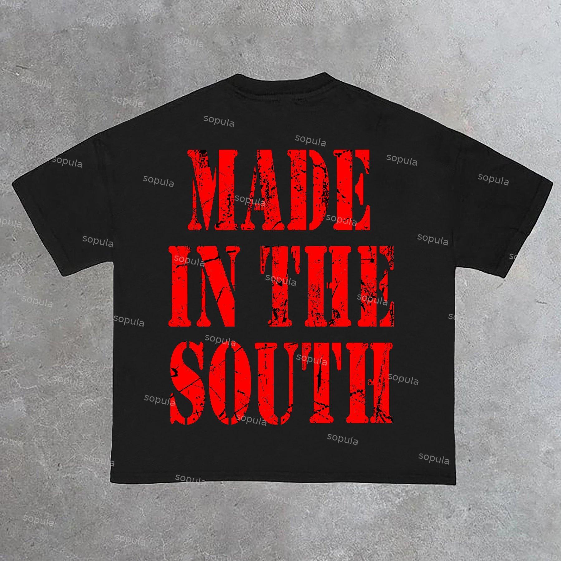 Sopula Vintage The Mouth With No Droughts Print Cotton T-Shirt Product Image