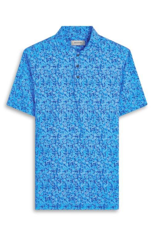 BUGATCHI Men's Ooohcotton Victor Camouflage Polo Shirt In Classic Blue Product Image