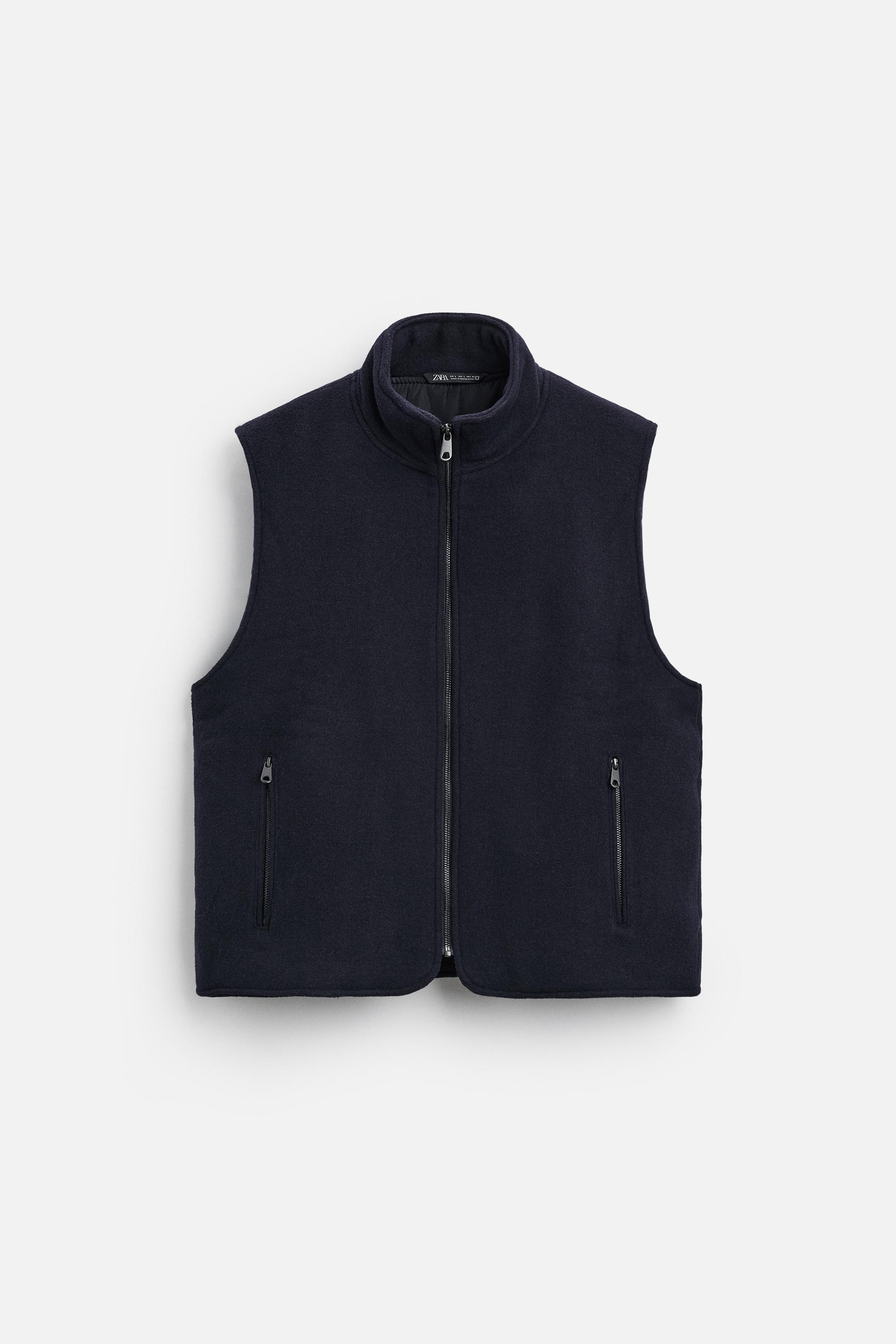 ZIPPERED FELT TEXTURE VEST Product Image