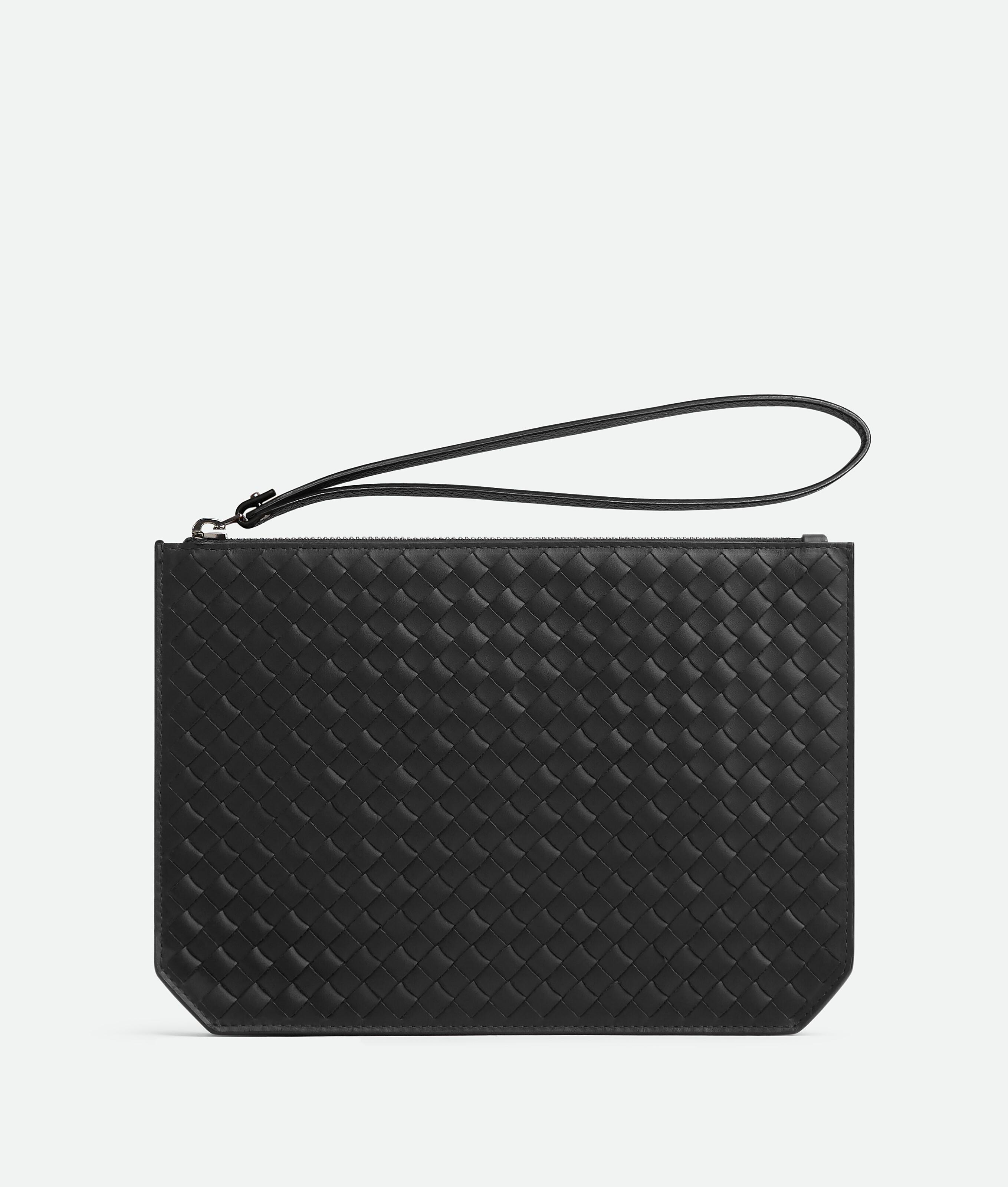 BOTTEGA VENETA Intrecciato Piccolo Standing Pouch In Black Product Image