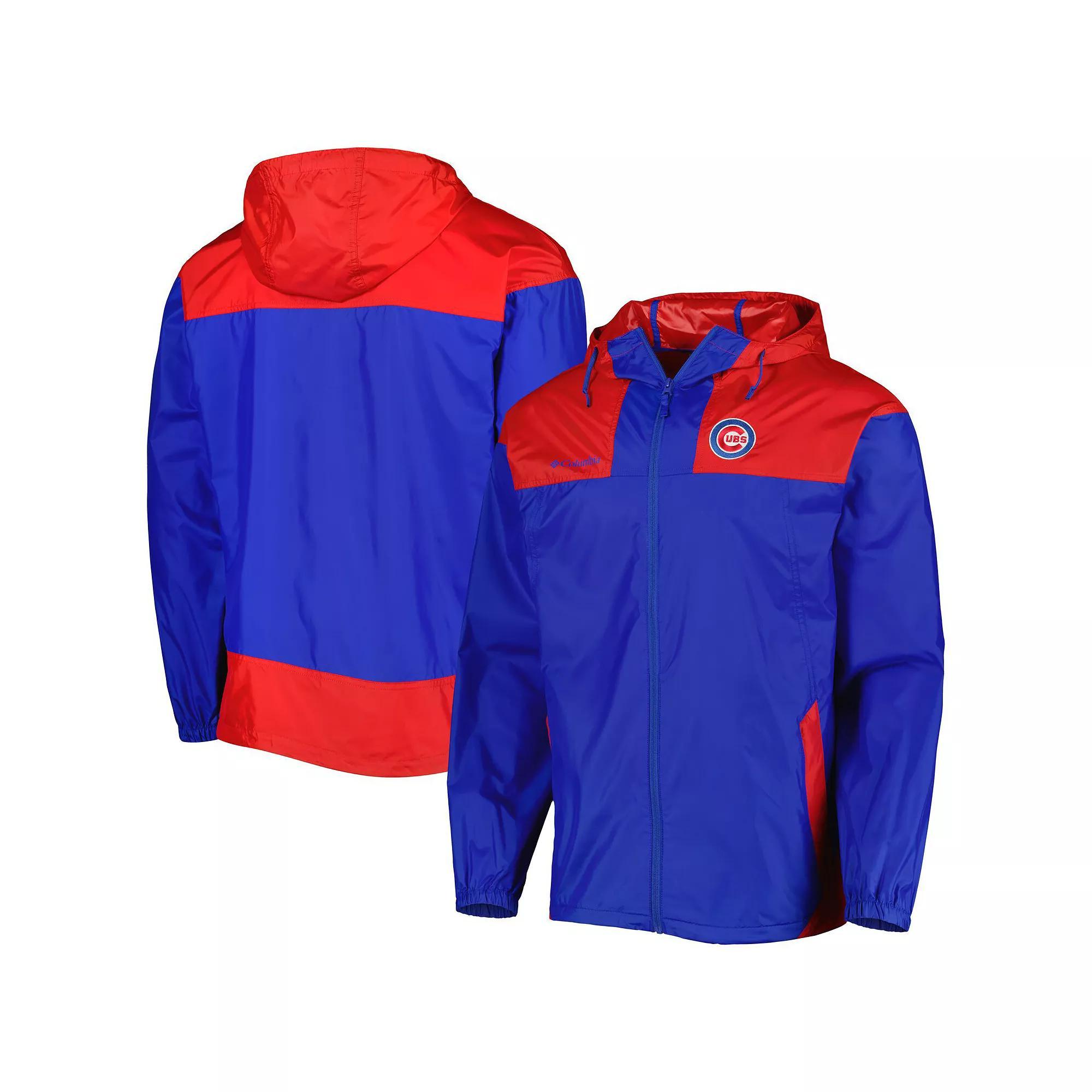 Men's Columbia Royal/Red Chicago Cubs Omni-Shade Flash Forward Challenger Full-Zip Windbreaker Jacket,  Product Image