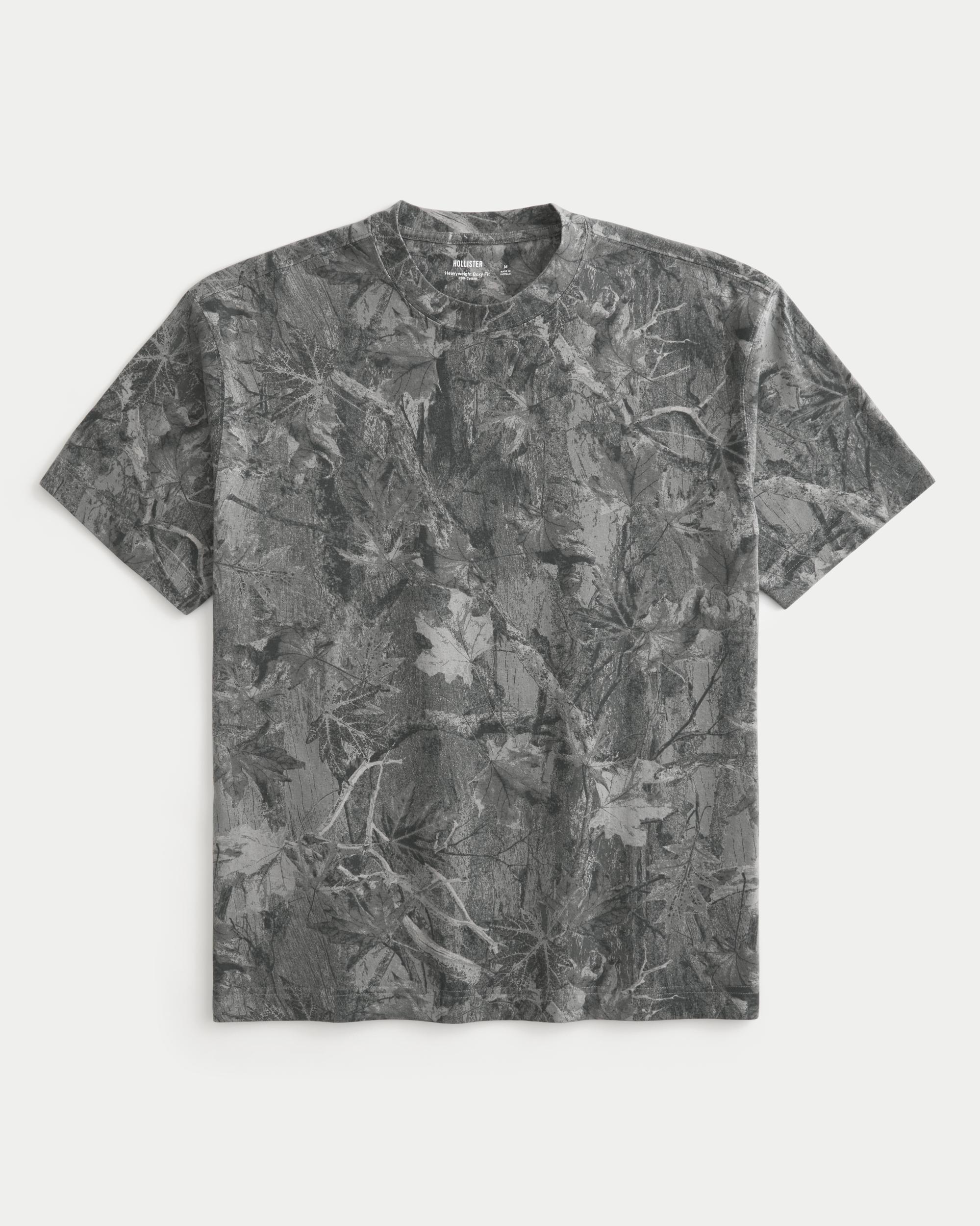 Boxy Heavyweight Camo Crew T-Shirt Product Image