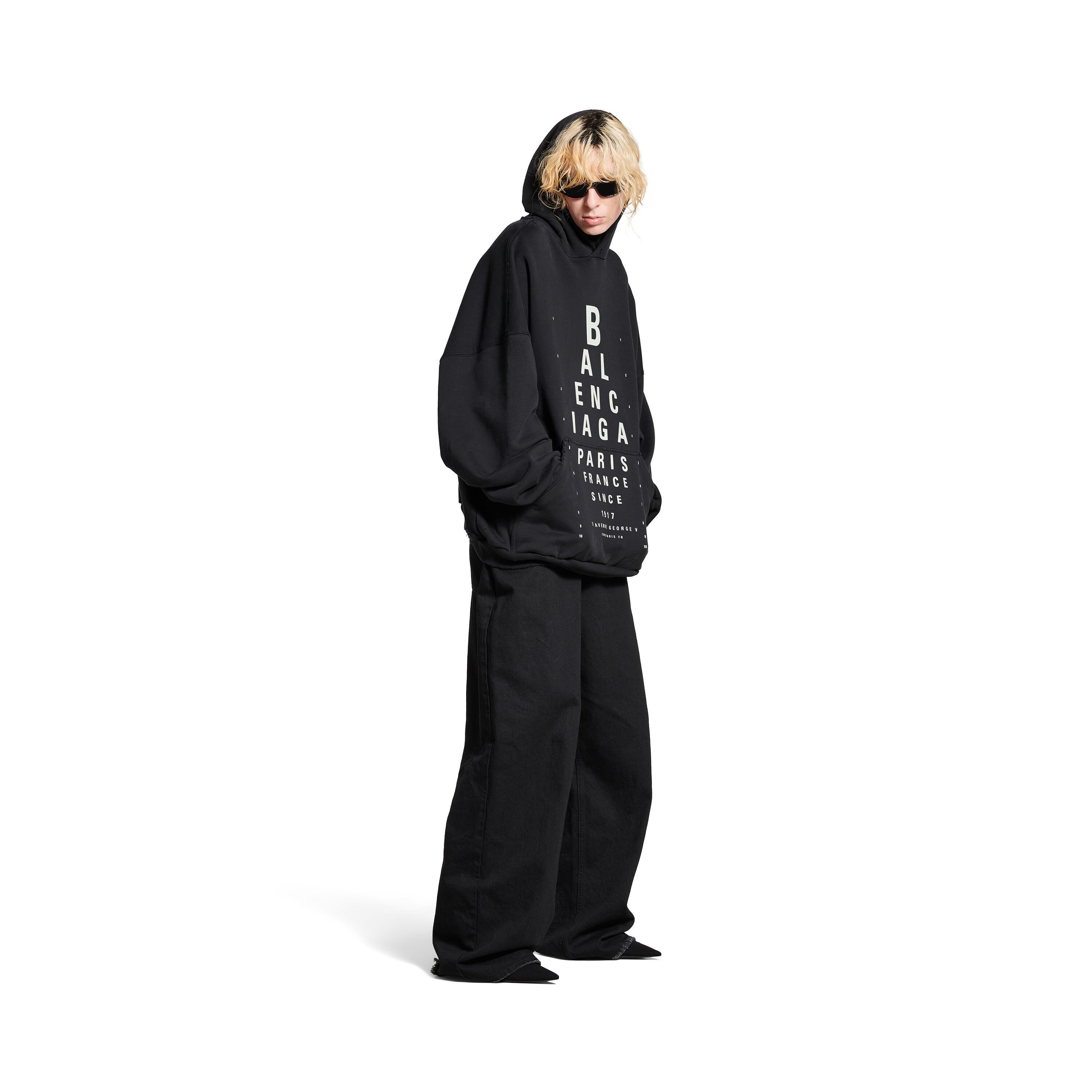 Women's Optical Hoodie Large Fit in Black/white Product Image