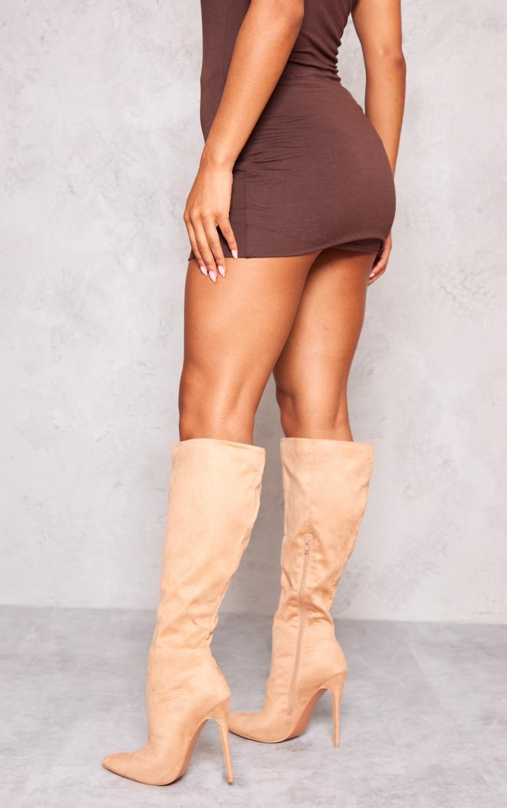 Sand Emmi Faux Suede Knee Boots Product Image