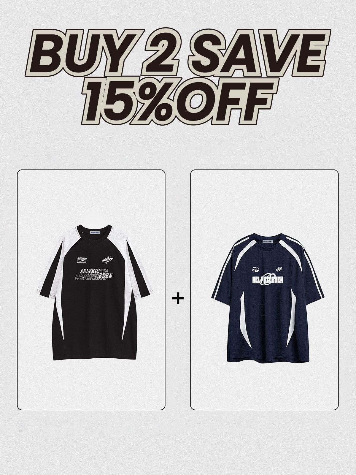 Aelfric Eden Color Blocking Racing Graphic Tee Product Image