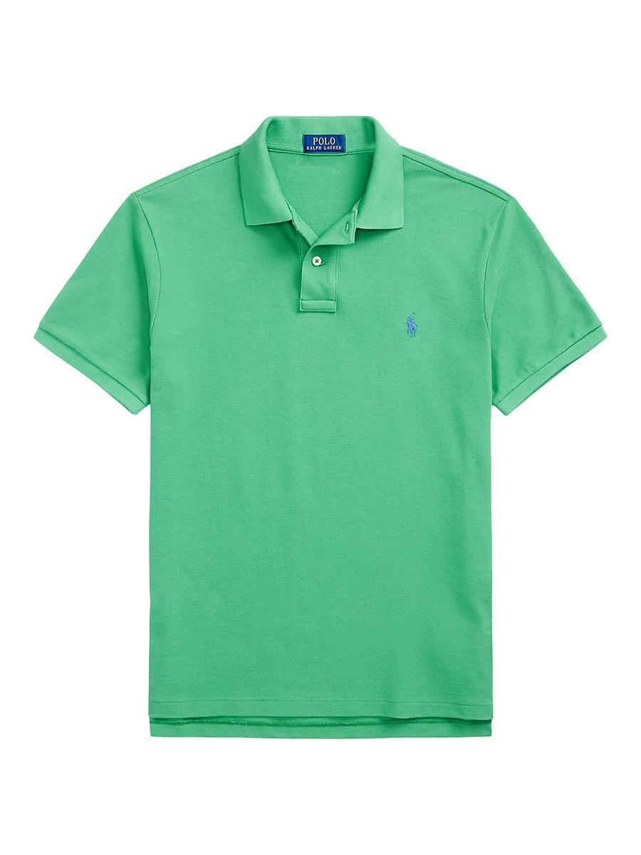 Mens Custom-Slim-Fit Mesh Polo Shirt Product Image