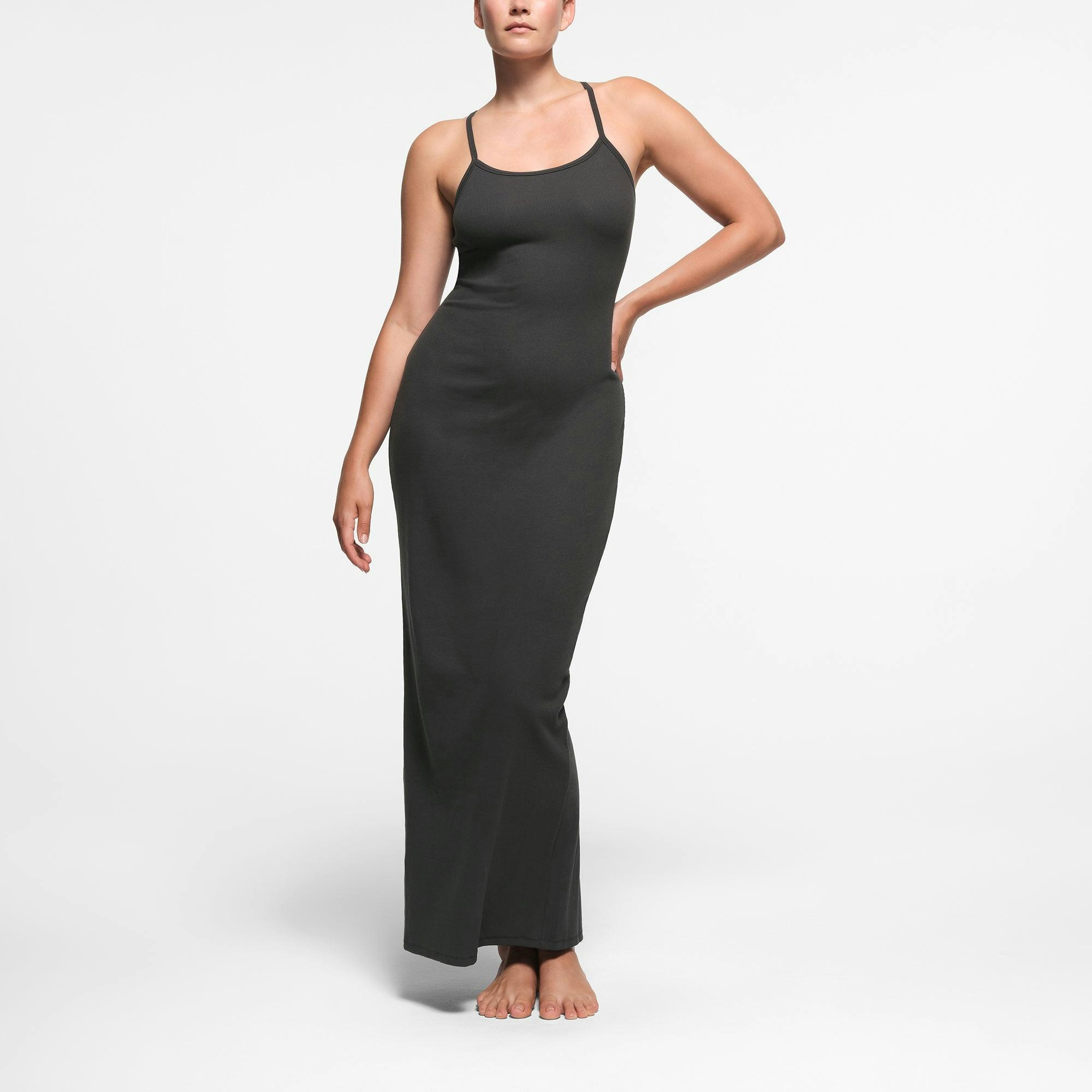 COTTON RIB LONG CAMI DRESS | SOOT Product Image