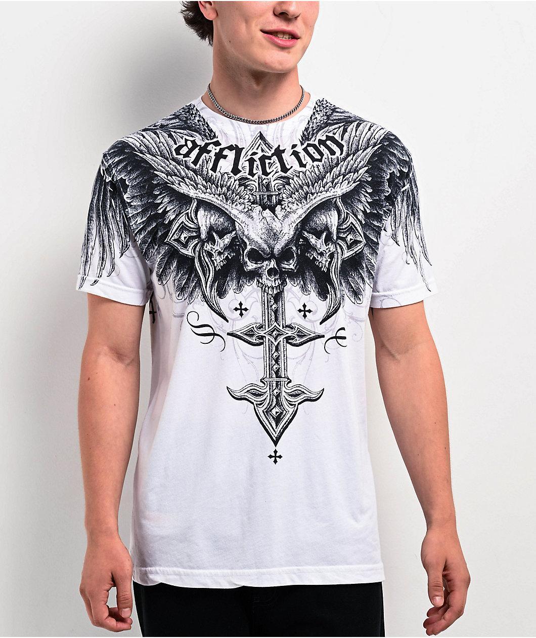 Affliction Death Eyes White T-Shirt Product Image