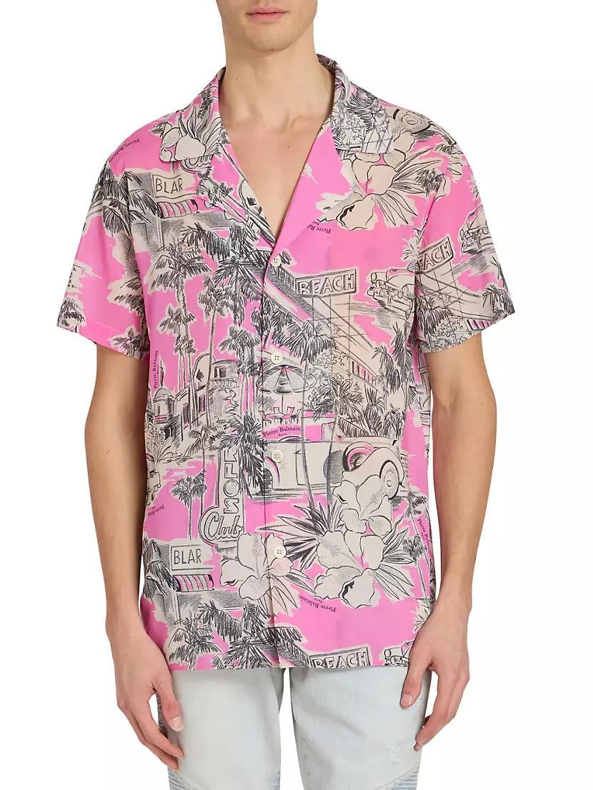 Miami Silk-Blend Camp Shirt Product Image